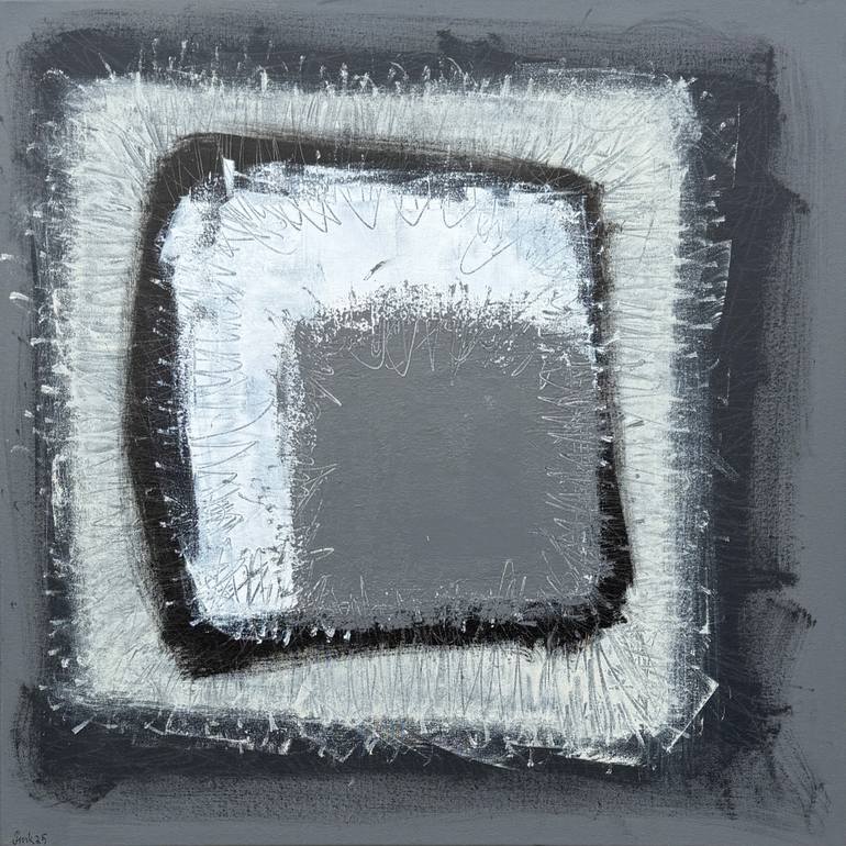 Original Geometric Painting by Natalia Sharakova | Abstract Art on Canvas | Beyond the Border