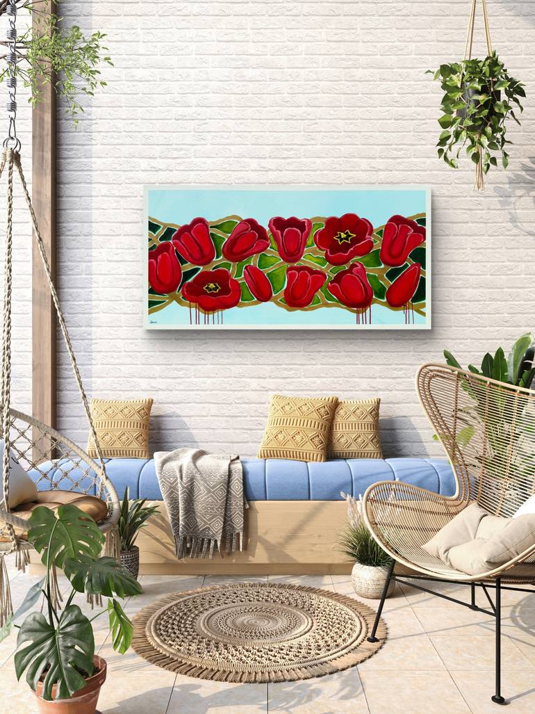 Original Abstract Floral Painting by Natalia Shardakova