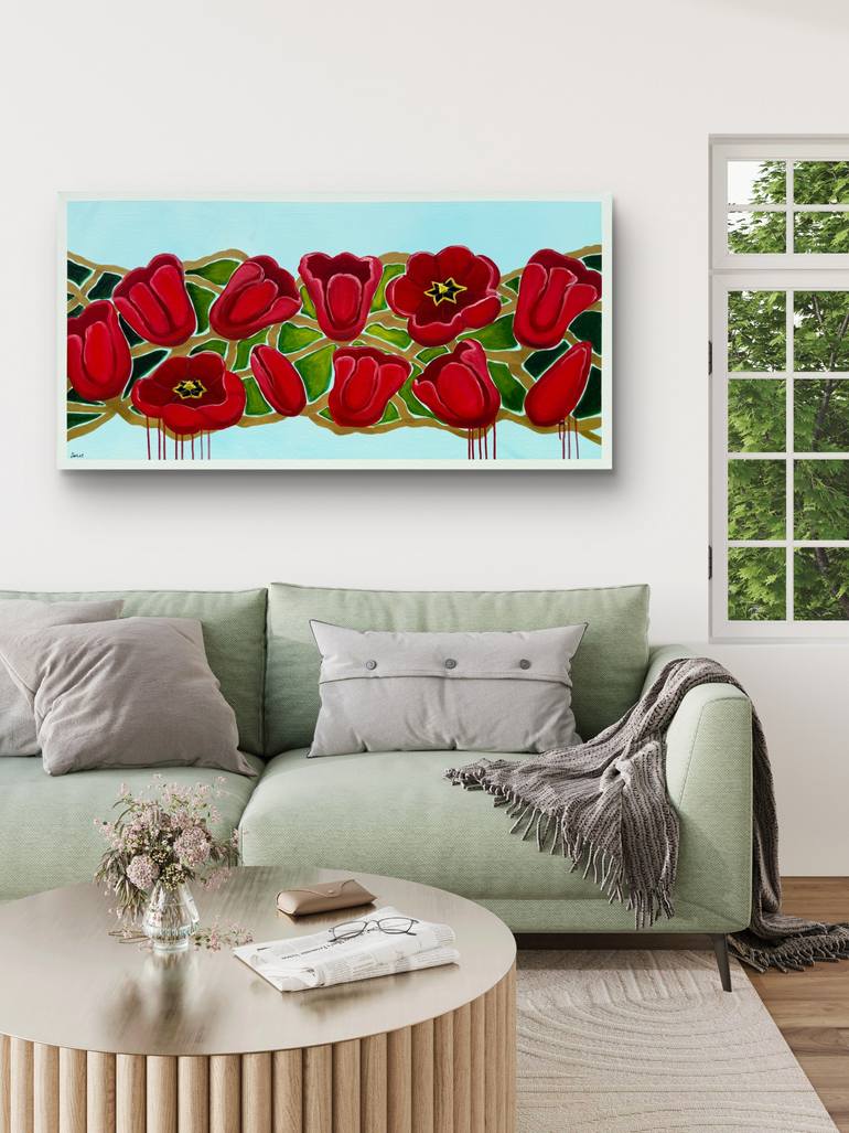 Original Abstract Floral Painting by Natalia Shardakova