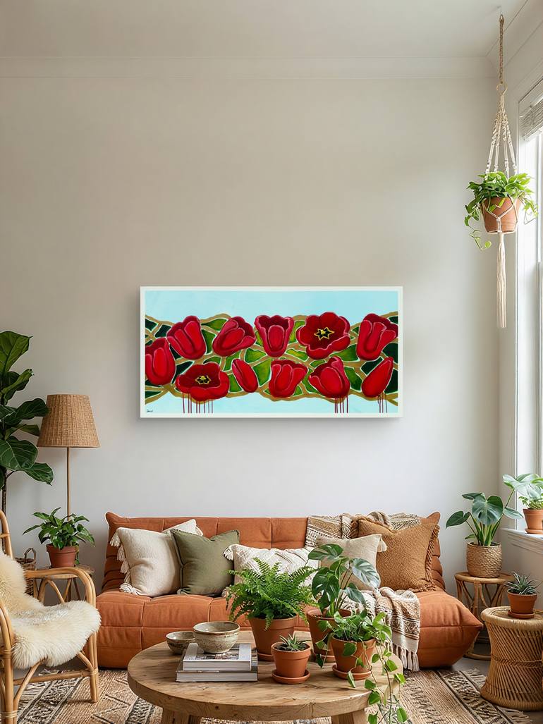 Original Abstract Floral Painting by Natalia Shardakova