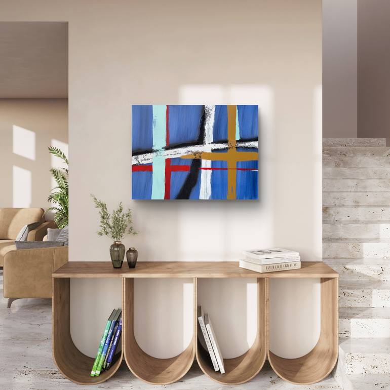 Original Abstract Geometric Painting by Natalia Shardakova