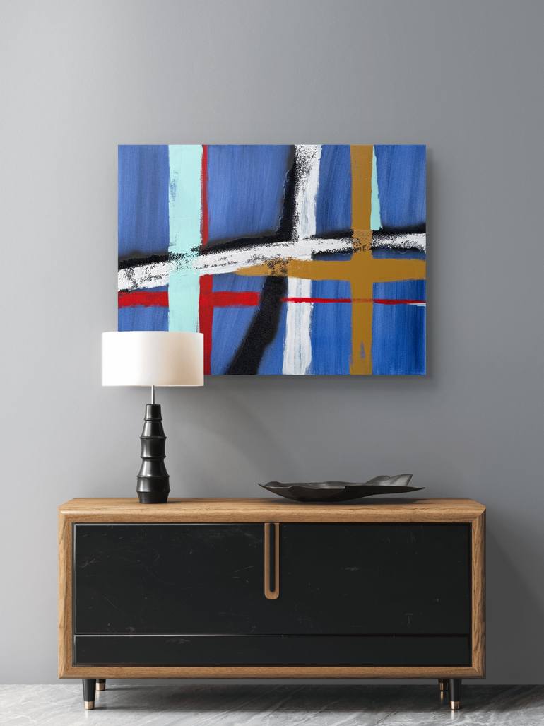 Original Abstract Geometric Painting by Natalia Shardakova