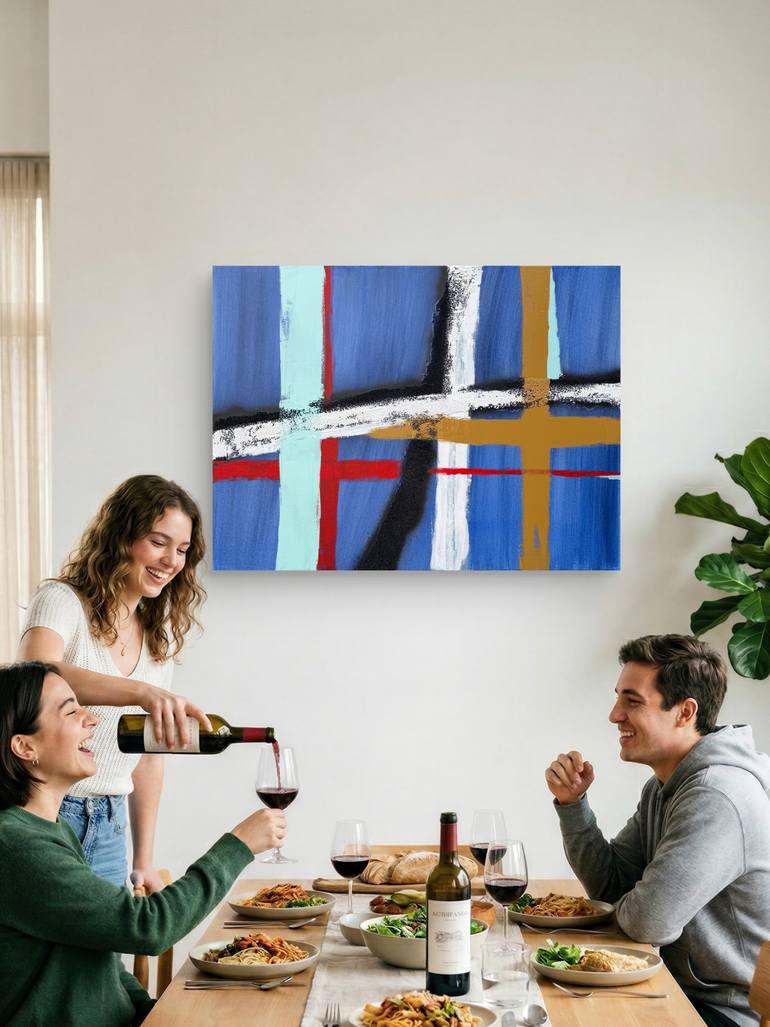 Original Abstract Geometric Painting by Natalia Shardakova