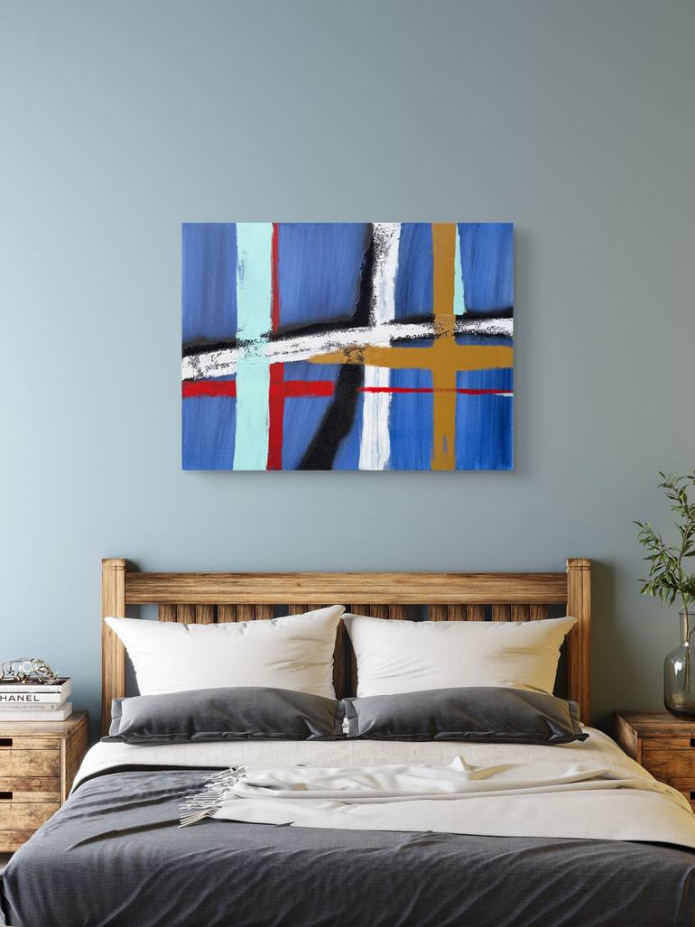 Original Abstract Geometric Painting by Natalia Shardakova