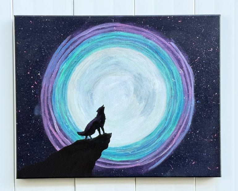 Original Animal Painting by Shawna Ribich | Abstract Expressionism Art on Canvas | Guardian of the Cosmic Light