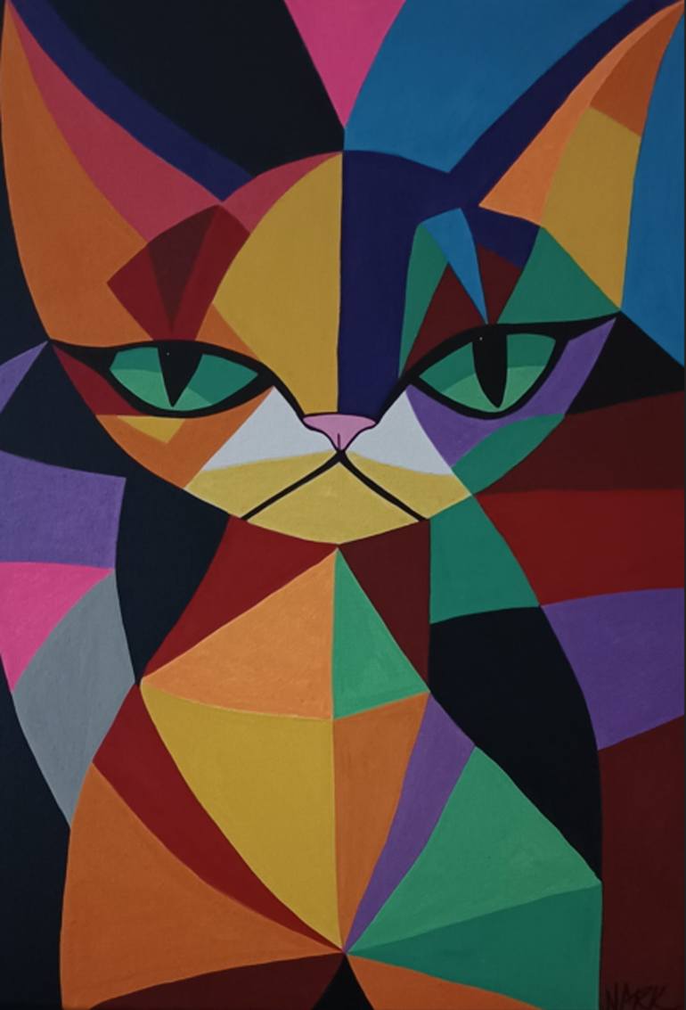 Original Animal Painting by Nark Aymerich | Abstract Expressionism Art on Canvas | The Children Of Color II