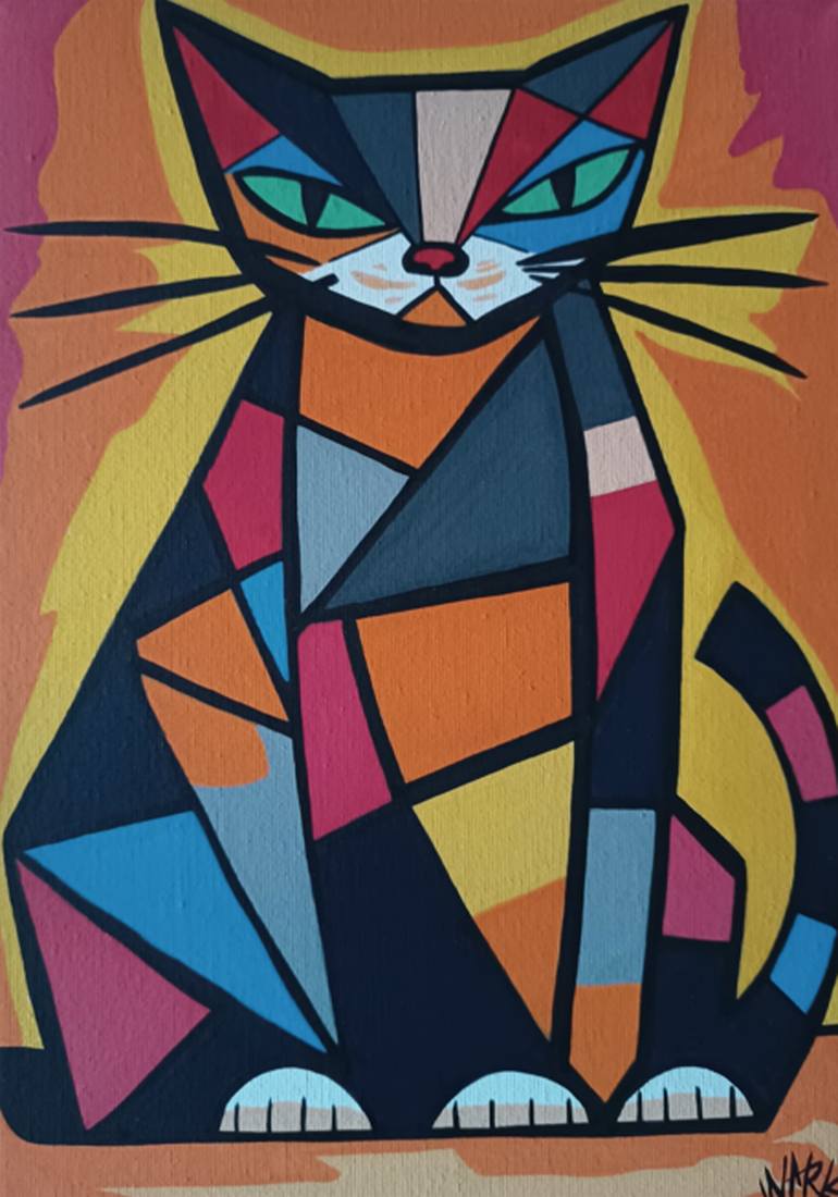 Original Animal Painting by Nark Aymerich | Abstract Expressionism Art on Canvas | The Guardian Of The Threshold