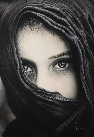 Original Photorealism Women Drawings by Veri Apriyatno