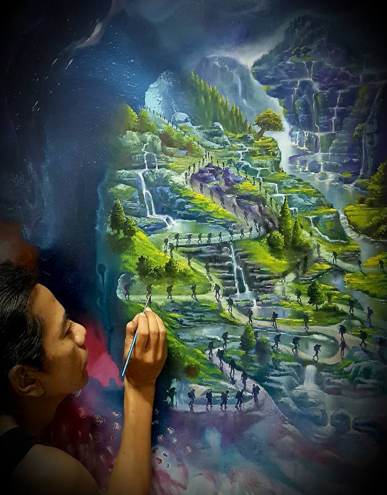 Original Abstract Religion Painting by Veri Apriyatno