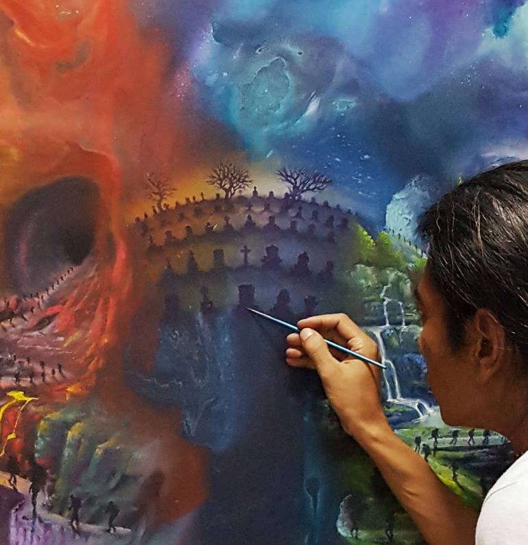 Original Abstract Religion Painting by Veri Apriyatno