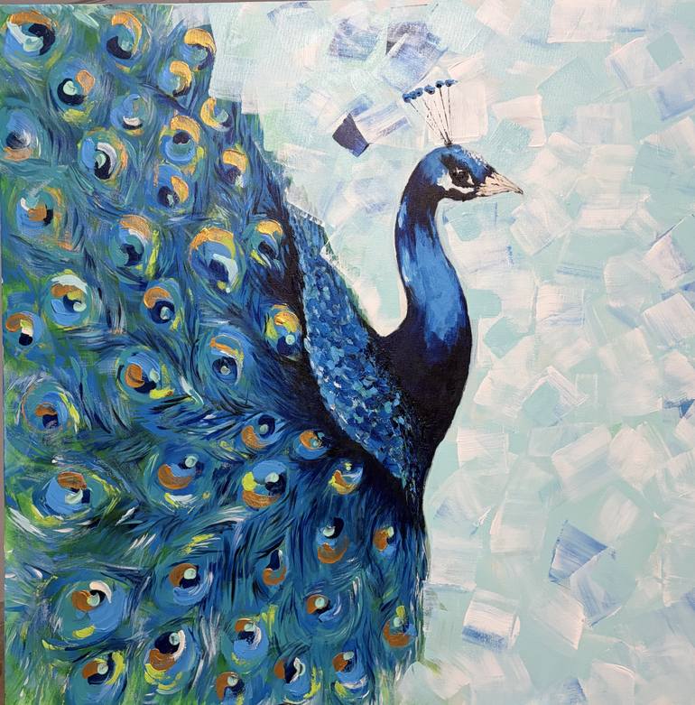 Original Abstract Painting by Buddhika Talpe Merenchige | Abstract Expressionism Art on Canvas | Gilded Gaze of the Azure Monarch