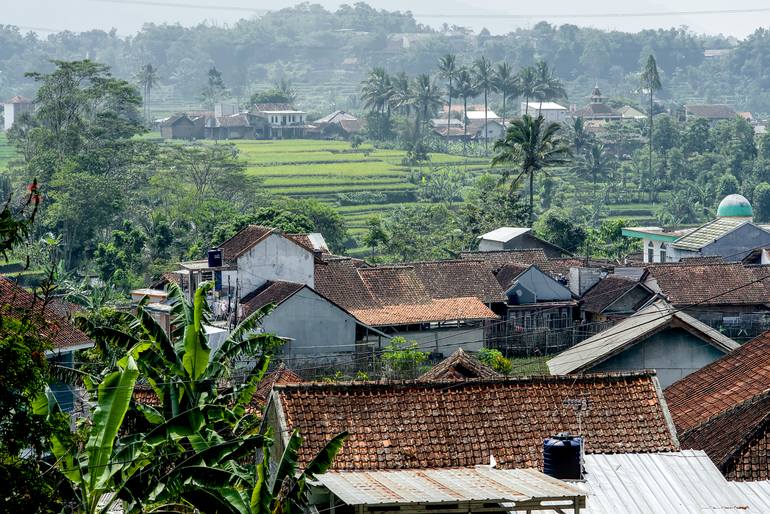 Original Nature Photography by Rifaldi Muhamad Salim | Realism Art on Acrylic | Whispers of the Terraced Valley: A Symphony of Rural Harmony