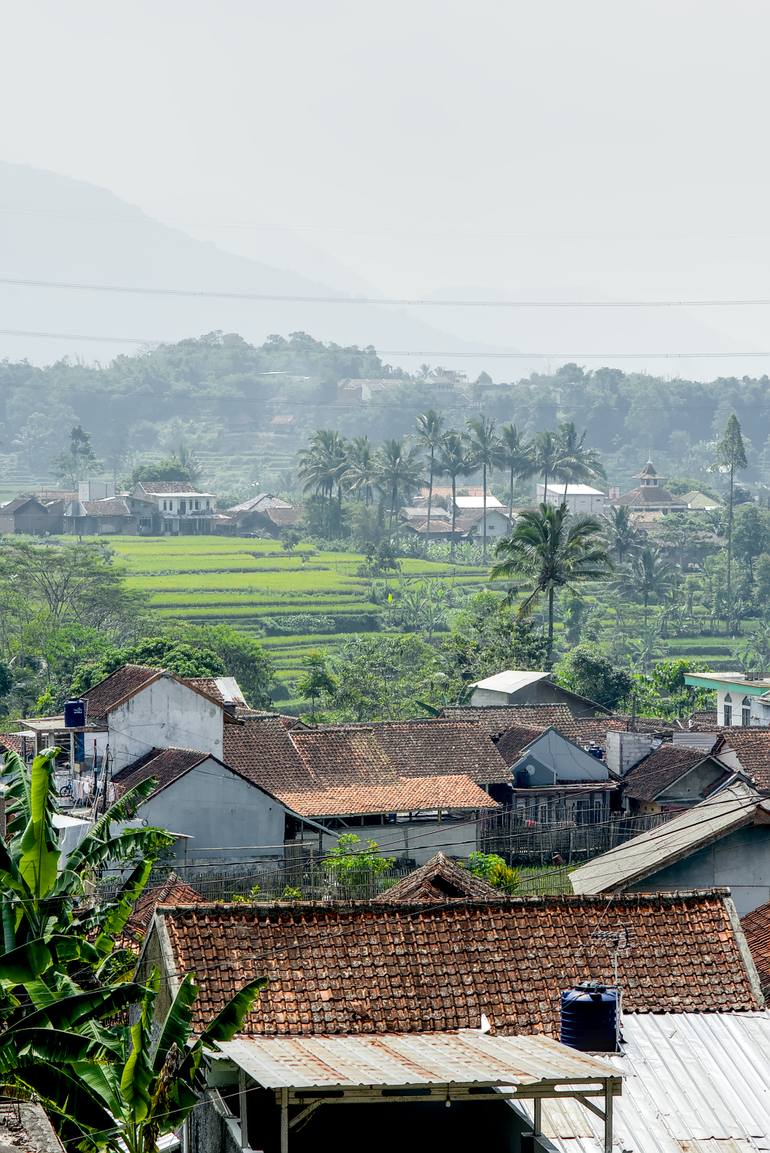 Original Landscape Photography by Rifaldi Muhamad Salim | Realism Art on Acrylic | Whispers of the Terraced Valley: A Symphony of Rural Harmony