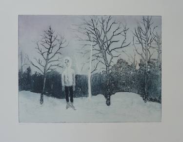 Winter. Etching. Limited Edition 5/ 20. Printed by the artist.(Will be shipped rolled in a tube) thumb