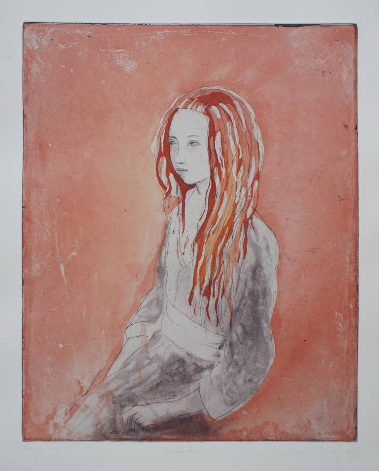 Dreads II. Etching. Limited edition of 1/ 25. Printed by the artist. - Print