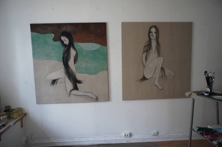 Original Figurative People Painting by June Sira