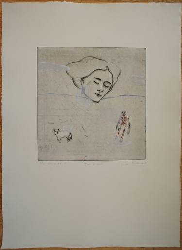 Original Expressionism People Printmaking by June Sira