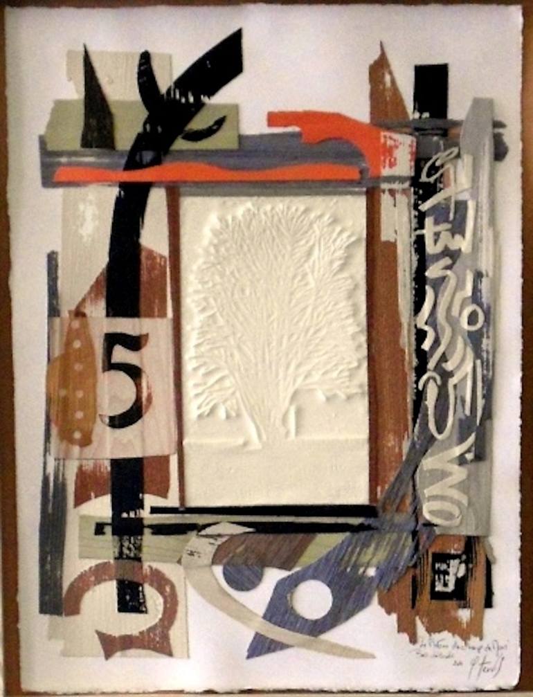 Original Nature Mixed Media by Yann Hervis | Contemporary Art on Wood | "The Plane Tree of the Champ de Mars : Delicate Wood"