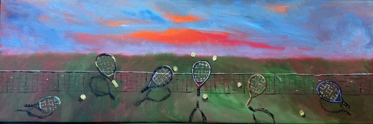 Original Abstract Painting by Tish Davis | Abstract Expressionism Art on Canvas | Sets Forever Tennis