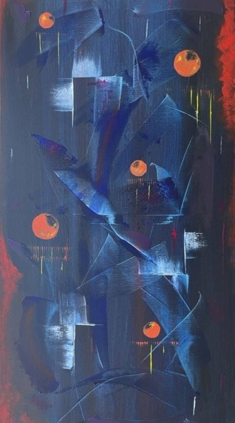 Original Fantasy Painting by Angelique Orts | Abstract Expressionism Art on Canvas | Knight of the night
