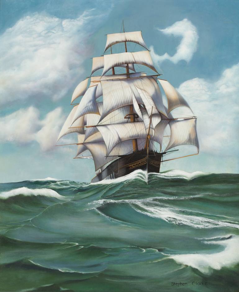 Tea Clipper Painting by stephen Clarke | Saatchi Art