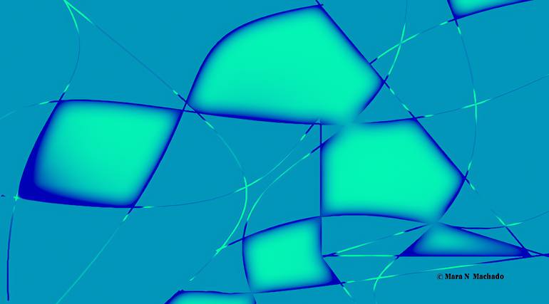 Original Ocean Mixed Media by Mara N Machado | Abstract Expressionism Art on Digital | Between the Sky and the Sea