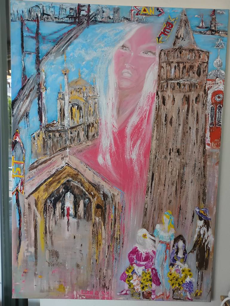 Original Abstract Painting by Elen Filiz Yildirim | Abstract Art on Canvas | THE MAGIC OF ISTANBUL