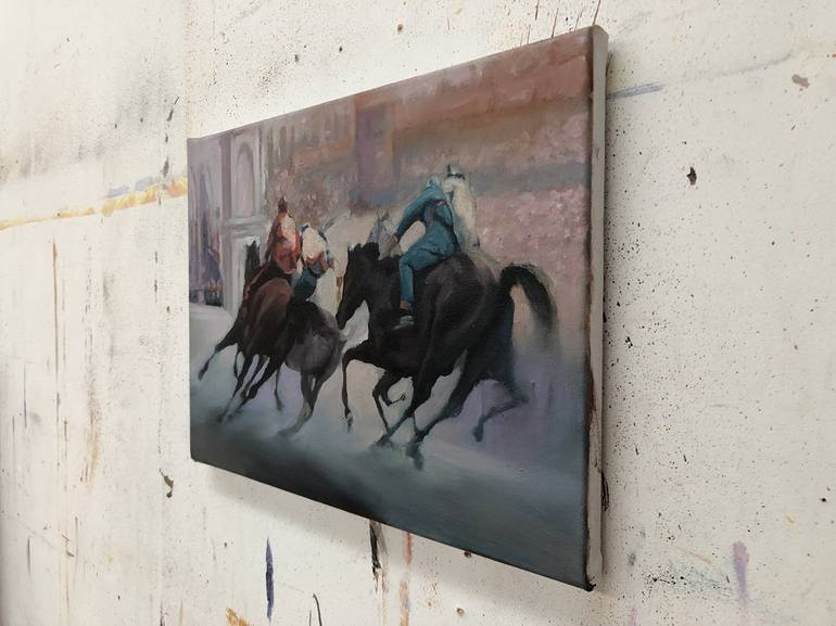 Original Fine Art Horse Painting by Zil Hoque