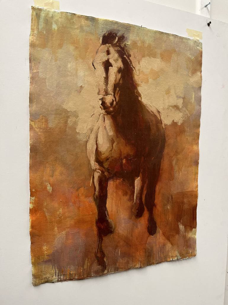 Original Expressionism Horse Painting by Zil Hoque