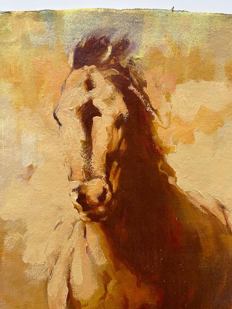 Original Expressionism Horse Painting by Zil Hoque