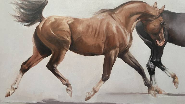 Original Figurative Horse Painting by Zil Hoque