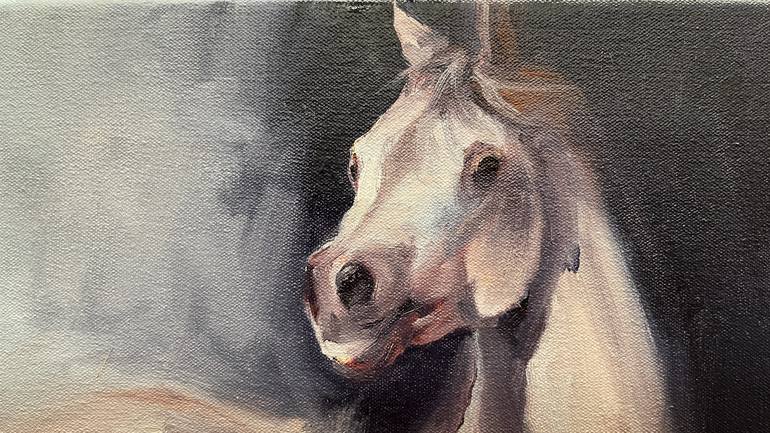 Original Expressionism Horse Painting by Zil Hoque