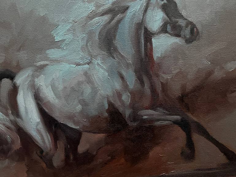 Original Expressionism Horse Painting by Zil Hoque