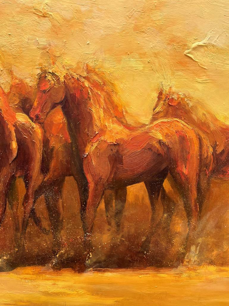 Original Expressionism Horse Painting by Zil Hoque