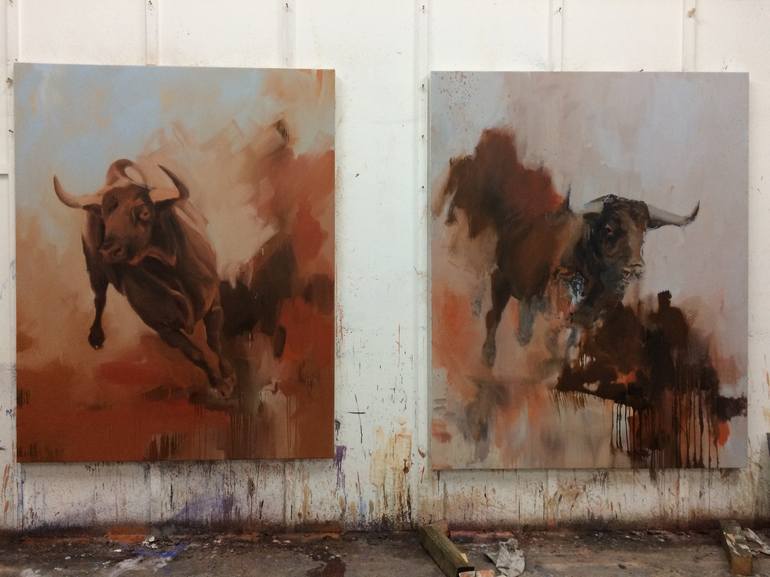 Original Expressionism Animal Painting by Zil Hoque