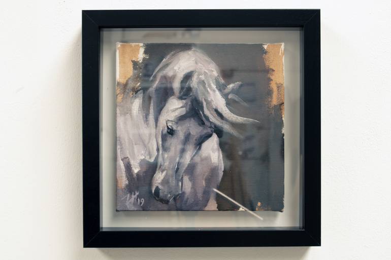 Original Expressionism Horse Painting by Zil Hoque