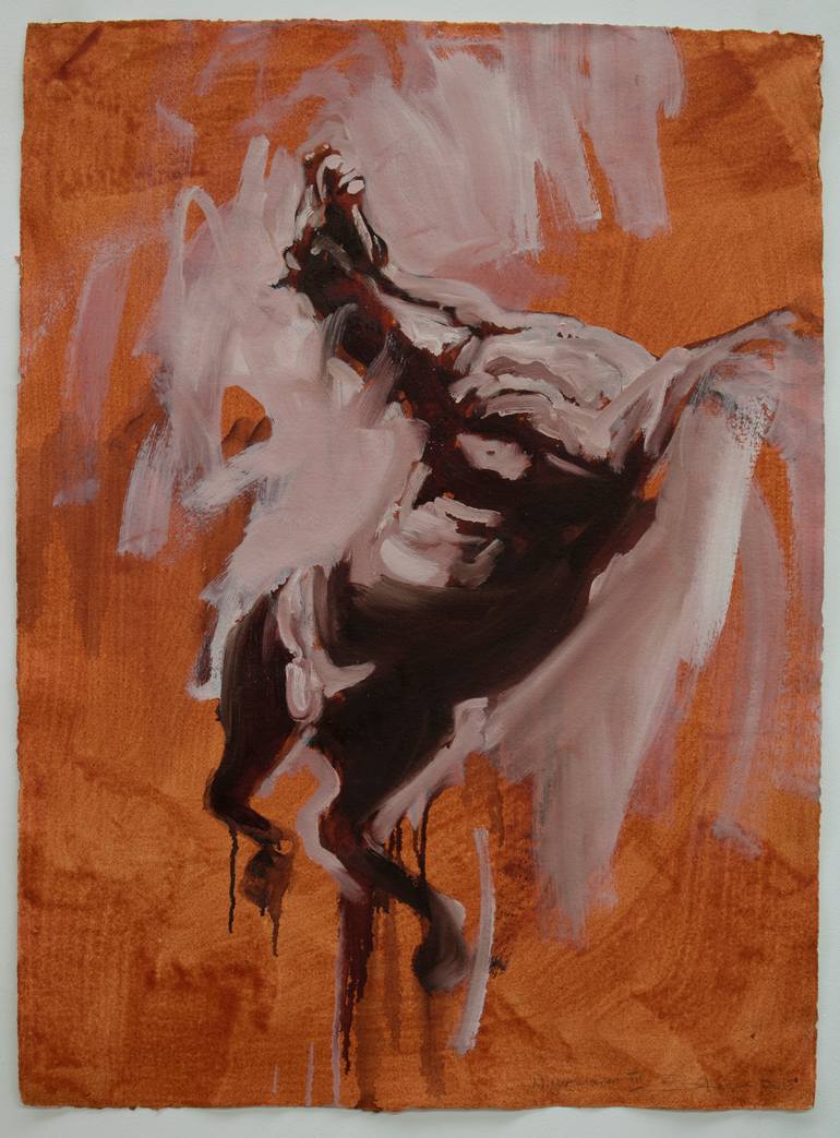 Original Expressionism Horse Painting by Zil Hoque