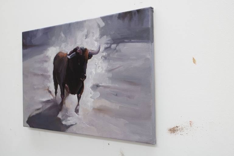 Original Expressionism Cows Painting by Zil Hoque