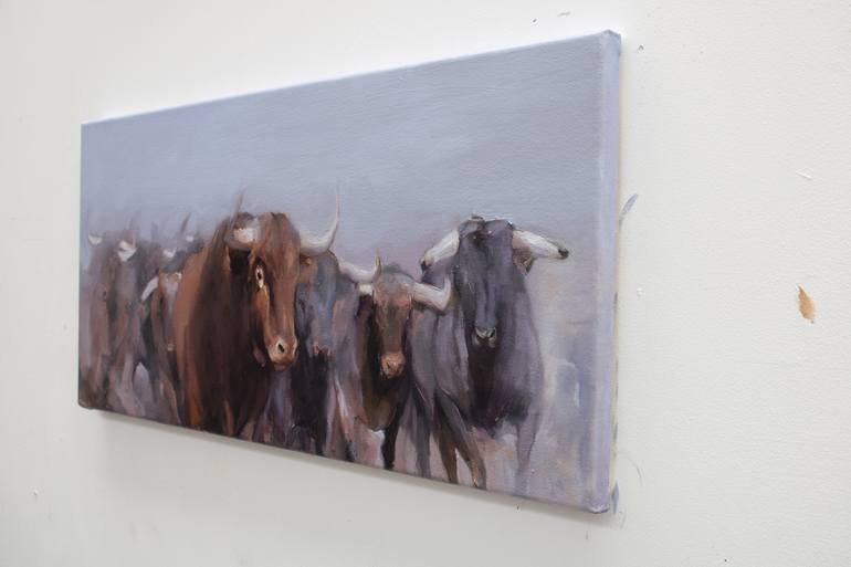 Original Cows Painting by Zil Hoque