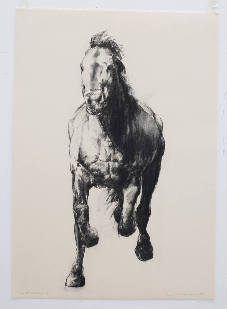 Original Impressionism Horse Drawing by Zil Hoque