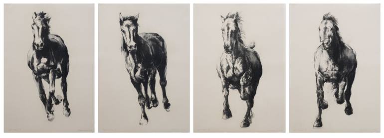 Original Impressionism Horse Drawing by Zil Hoque