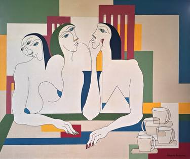 Original Abstract Expressionism Women Paintings by Hildegarde Handsaeme