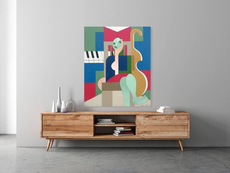 Original Abstract Expressionism Music Painting by Hildegarde Handsaeme