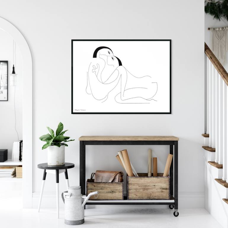 Original Abstract Expressionism Love Drawing by Hildegarde Handsaeme