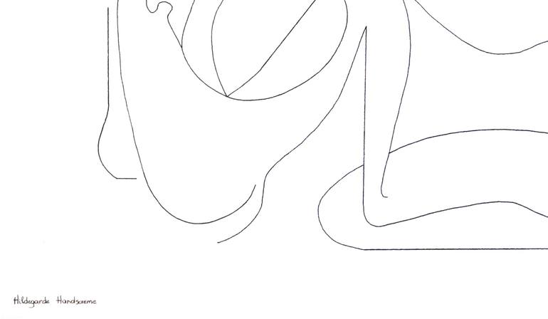 Original Abstract Expressionism Love Drawing by Hildegarde Handsaeme