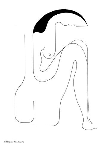 Original Abstract Nude Drawings by Hildegarde Handsaeme