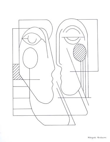 Original Abstract People Drawings by Hildegarde Handsaeme