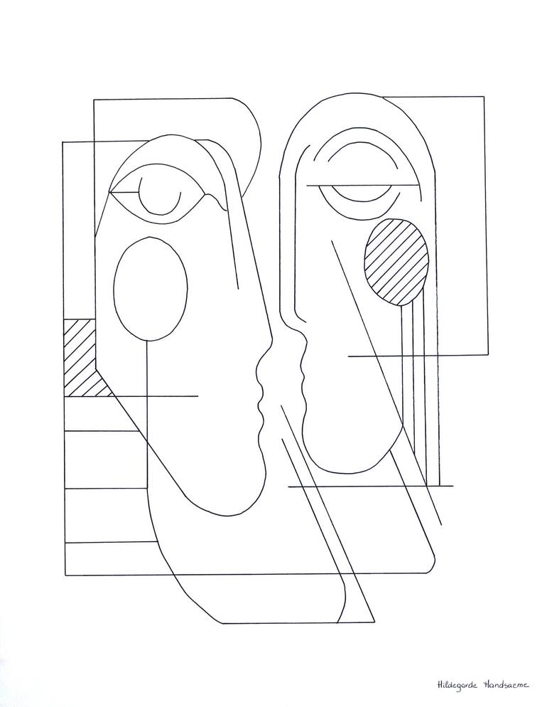 Print of Abstract People Drawings by Hildegarde Handsaeme