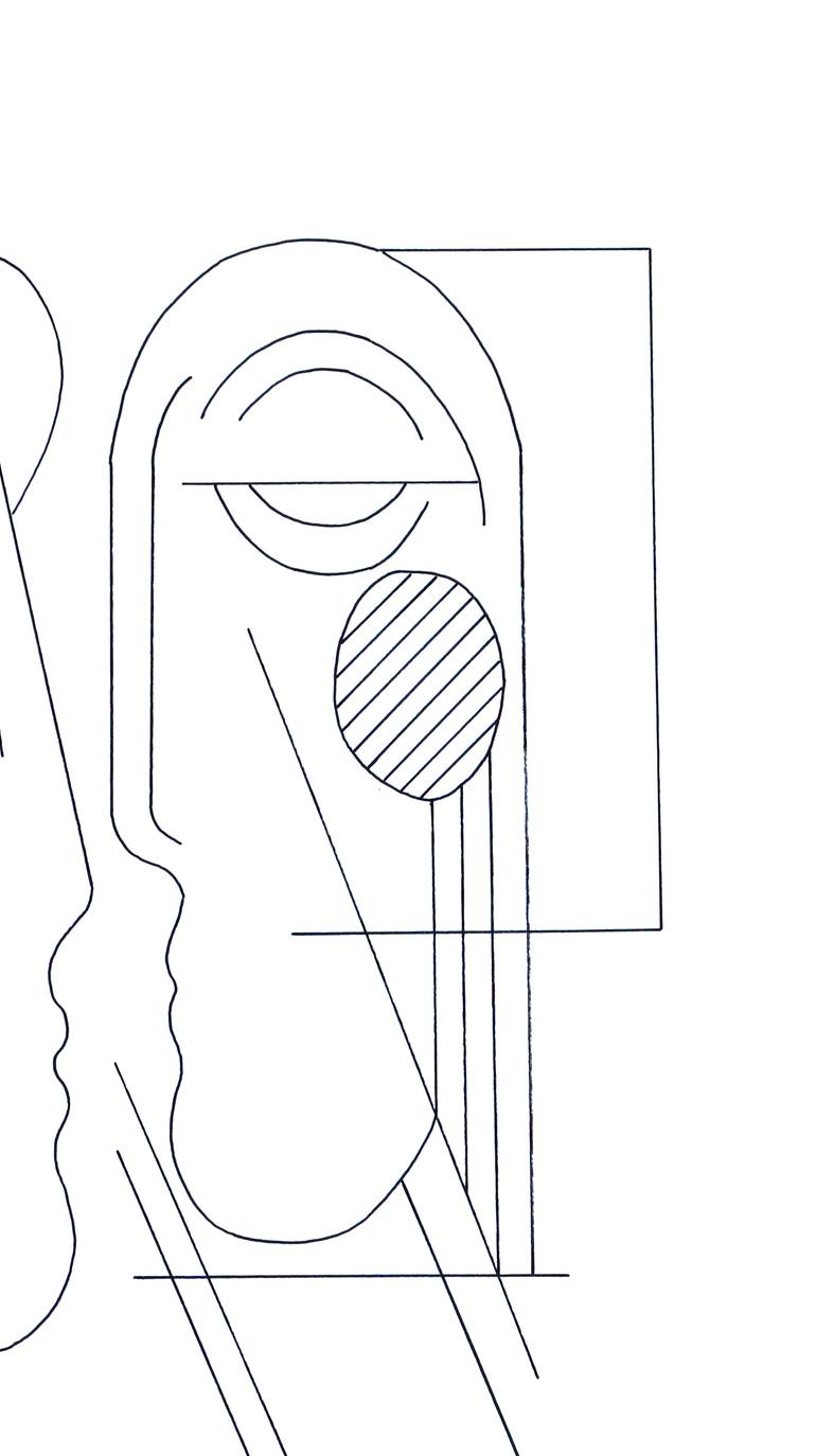Original Abstract People Drawing by Hildegarde Handsaeme