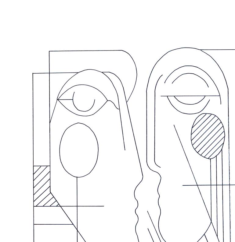 Original Abstract People Drawing by Hildegarde Handsaeme